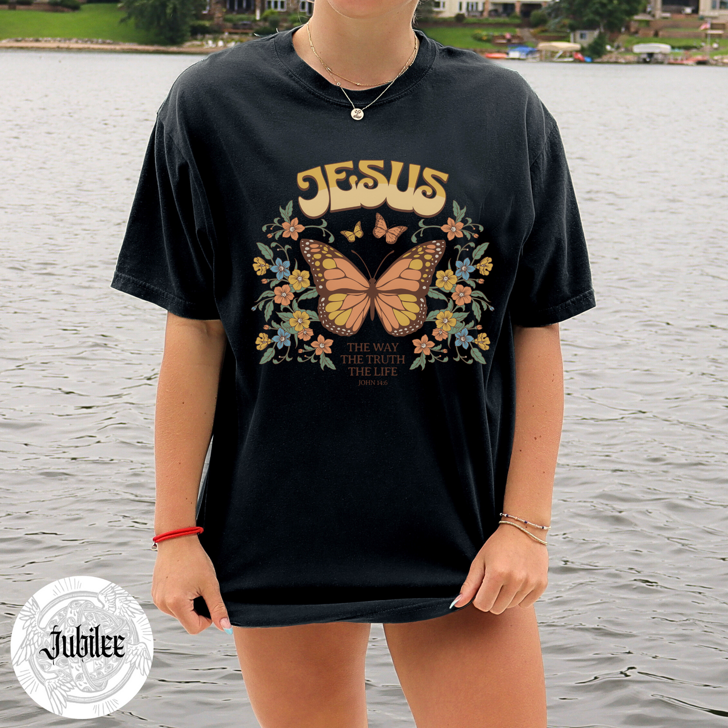 Jesus is the way butterfly t-shirt